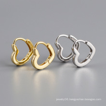 Small Wholesale Jewelry 2021 New Arrivals 925 Sterling Silver Women Minimal Hoop Earring Small Heart Hoop Earrings